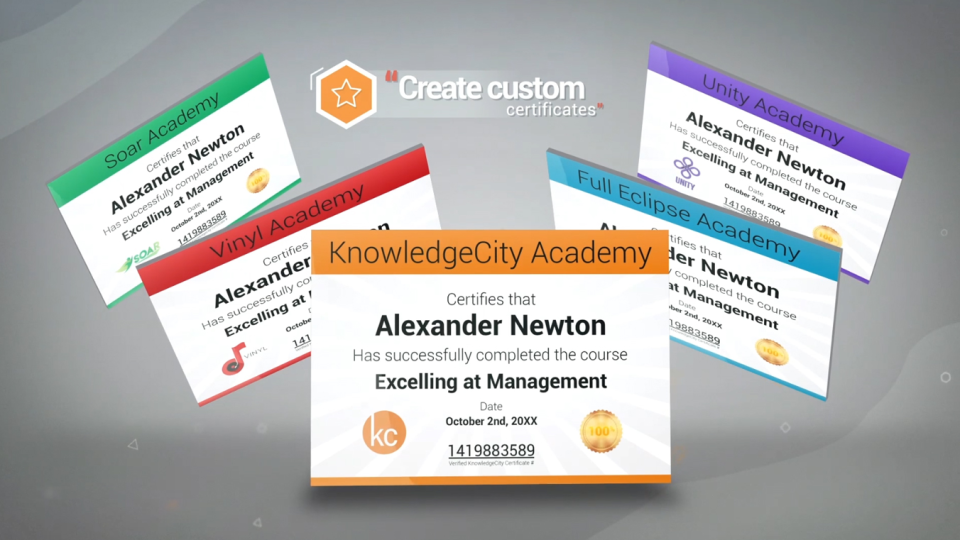 screenshot of KnowledgeCity LMS